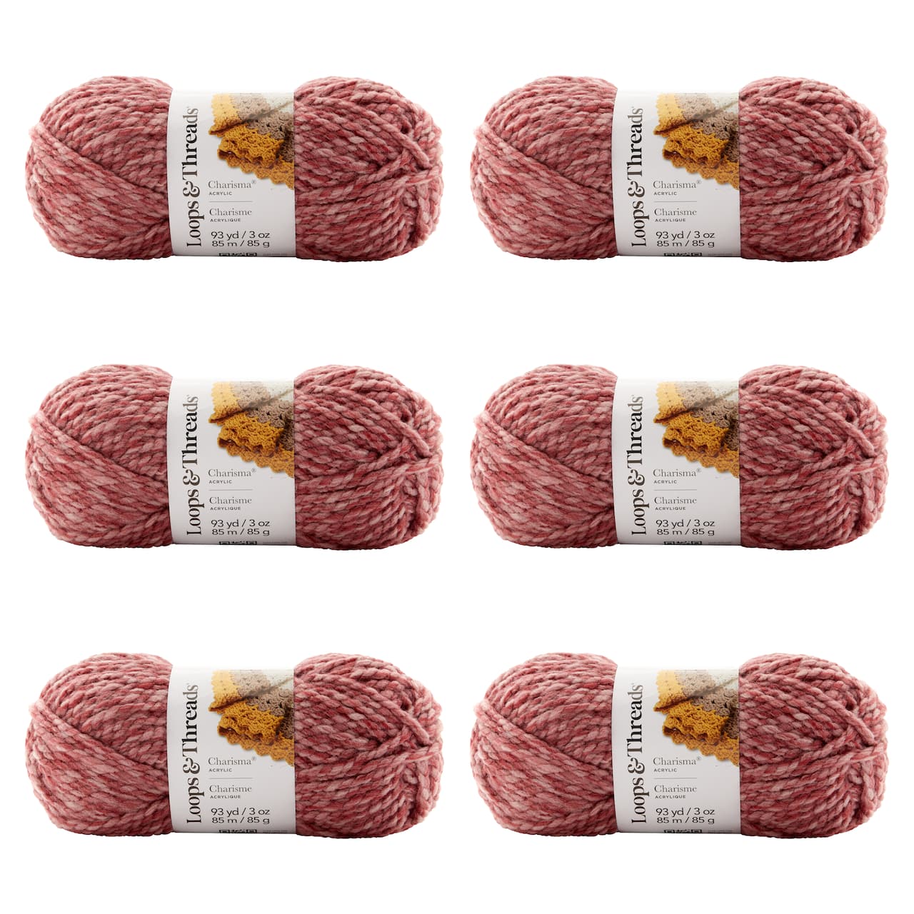 6 Pack: Charisma™ Heather Yarn by Loops & Threads®